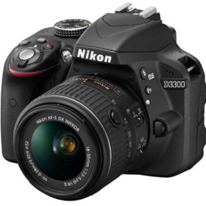 Nikon D3300 Digital SLR Camera with 18-55mm VR II Lens Kit - Black (24.2MP) 3.0 inch LCD