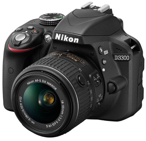 Nikon D3300 Digital SLR Camera with 18-55mm VR II Lens Kit - Black (24.2MP) 3.0 inch LCD