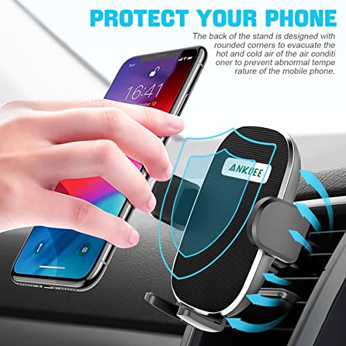 Car Phone Holder Mount for Air Vent, Hands Free Easy Clamp Universal Cell Phone Holder, Thick Case Big Phone Friendly Automobile Cradles, Compatible with All Android, iPhone 13/Max/XR, Samsung Galaxy