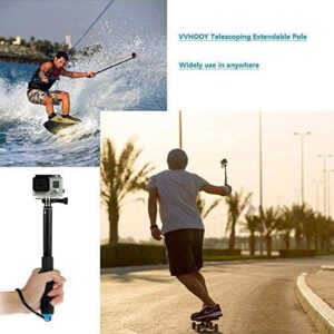 VVHOOY Selfie Stick Extendable 11.25-37inch Handheld Aluminum Telescopic Pole Monopod Compatible with Gopro Hero 11 10 9 8 7 6 5,AKASO EK7000,Brave 4,V50,Dragon Touch,Victure,REMALI Action Camera