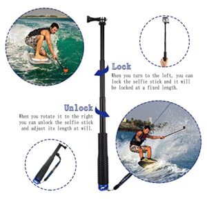 VVHOOY Selfie Stick Extendable 11.25-37inch Handheld Aluminum Telescopic Pole Monopod Compatible with Gopro Hero 11 10 9 8 7 6 5,AKASO EK7000,Brave 4,V50,Dragon Touch,Victure,REMALI Action Camera