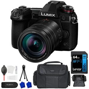 panasonic lumix g9 mirrorless camera, 20.3 megapixels plus 80 megapixel high-resolution mode with leica vario-elmarit 12-60mm f2.8-4.0 lens, 3″, black | dc-g9lk | extended 3 years panasonic warranty