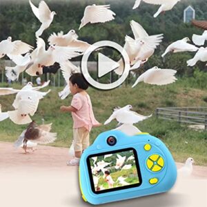 Jopwkuin Mini Camera, 2 Inch Hd Screen Kids Digital Camera Dual Camera Portable Camera Cartoon Toys Video Camera for Children Gifts, 32G Memory Card