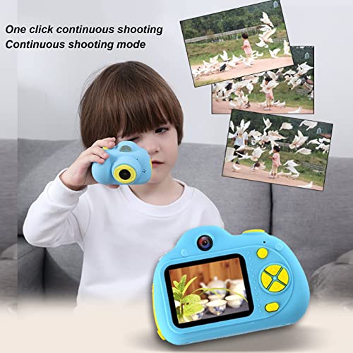 Jopwkuin Mini Camera, 2 Inch Hd Screen Kids Digital Camera Dual Camera Portable Camera Cartoon Toys Video Camera for Children Gifts, 32G Memory Card