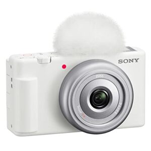 Sony ZV-1F Vlogging Camera, White Bundle with ACCVC1 Vlogger Accessory Kit, Corel PC Software Kit, Shoulder Bag, Cleaning Kit