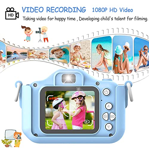 URMAGIC Kids Camera for Girls and Boys,2 Inch HD Screen 2000w Dual-Camera, Children Camera Digital Video,32GB SD Card Include, Kid Toys Gift for Christmas Birthday, for 3 - 12 Years Old Boys Girls