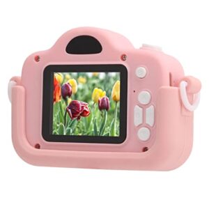 toddler digital camera, food grade abs kids camera 15 frames for children for travel(pink)