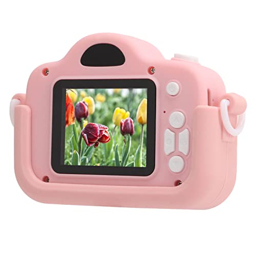 Toddler Digital Camera, Food Grade ABS Kids Camera 15 Frames for Children for Travel(pink)