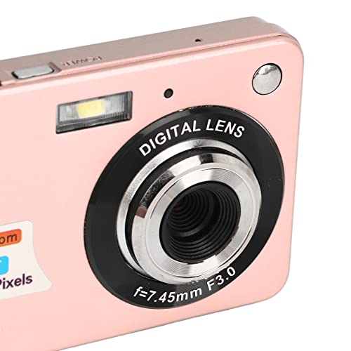 Compact Camera, 48MP Digital Camera 4K Built in Fill Light Anti Shake Rechargeable for Shooting (Pink)