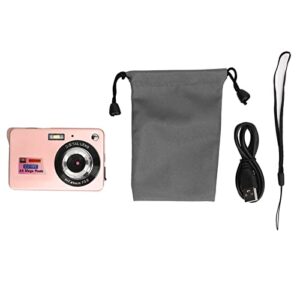 Compact Camera, 48MP Digital Camera 4K Built in Fill Light Anti Shake Rechargeable for Shooting (Pink)
