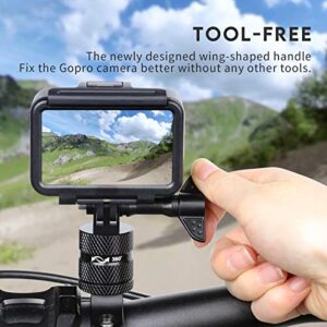 Seasky Mountain Bike Bicycle Motorcycle Handlebar Mount Clip Aluminum Alloy Bracket Suitable for GoPro Hero 11/10/9/8 Black Sport Camera Insta360 One X2 X3 360 DJI OSMO Action 2 3