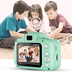 ksemoti children’s hd digital camera, kids selfie camera 2.0 lcd mini camera 1080p children’s sports camera with tf card & card reader, christmas birthday gifts for boys girl (green)