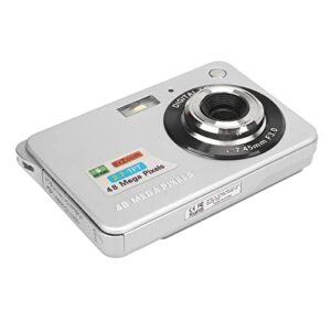 Compact Camera, 48MP Digital Camera 4K Built in Fill Light Anti Shake Rechargeable for Shooting (Silver)