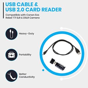 USB Cable for Canon EOS Rebel T7i DSLR Camera| Mini USB Data Transfer Cable for Canon PowerShot/Rebel/EOS/DSLR Cameras & Camcorders| Camera Cable & Memory Card Reader| 3 FT