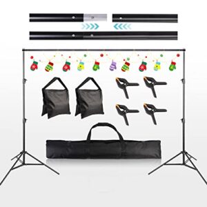 heavy duty backdrop stand, 6.5 x 10ft adjustable photo backdrop stand for parties, back drop banner stand support system kit for photoshoot, portrait, studio photography, baby shower…