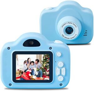 usbinx 𝐂𝐡𝐢𝐥𝐝𝐫𝐞𝐧 camera photo 1080p 𝐊𝐢𝐝𝐬 video cartoon digital cameras recorder with 32gb sd card anti-fall 𝐁𝐨𝐲𝐬 & 𝐆𝐢𝐫𝐥𝐬 photography toy with mp3 player (blue)