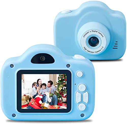 Usbinx 𝐂𝐡𝐢𝐥𝐝𝐫𝐞𝐧 Camera Photo 1080P 𝐊𝐢𝐝𝐬 Video Cartoon Digital Cameras Recorder with 32GB SD Card Anti-Fall 𝐁𝐨𝐲𝐬 & 𝐆𝐢𝐫𝐥𝐬 Photography Toy with MP3 Player (Blue)