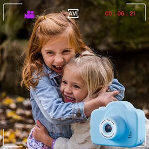 Usbinx 𝐂𝐡𝐢𝐥𝐝𝐫𝐞𝐧 Camera Photo 1080P 𝐊𝐢𝐝𝐬 Video Cartoon Digital Cameras Recorder with 32GB SD Card Anti-Fall 𝐁𝐨𝐲𝐬 & 𝐆𝐢𝐫𝐥𝐬 Photography Toy with MP3 Player (Blue)