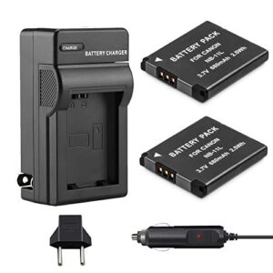 venwo nb-11l/nb-11lh battery (2-pack) and charger kit compatible with canon powershot elph 190 is, elph 180, elph 110 hs, sx400 is, sx410 is, sx420 is, a2300 is, a2400 is, a2500, a3400 is camera