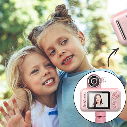 Kids Camera, Kids Digital Camera for Girls and Boys, Multifunction Front Back 180 Degree Angles Photo Video MP3 Digital Mini Camera for 3 to 12 Years Old