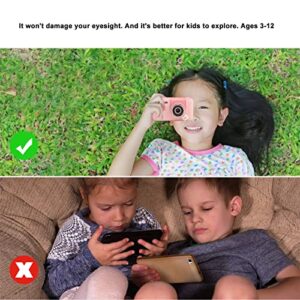 Kids Camera, Kids Digital Camera for Girls and Boys, Multifunction Front Back 180 Degree Angles Photo Video MP3 Digital Mini Camera for 3 to 12 Years Old