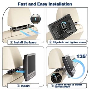 12" Dual Portable DVD Player for Car with 1080P HDMI Input, FELEMAN Car DVD Player Dual Screen Play A Same or Two Different Movies, 5 Hours Rechargeable Battery, Support USB, Last Memory