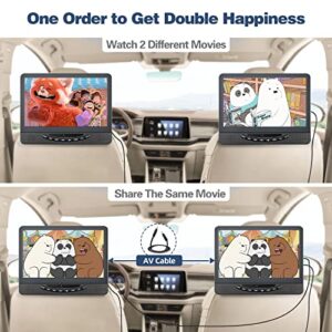 12" Dual Portable DVD Player for Car with 1080P HDMI Input, FELEMAN Car DVD Player Dual Screen Play A Same or Two Different Movies, 5 Hours Rechargeable Battery, Support USB, Last Memory