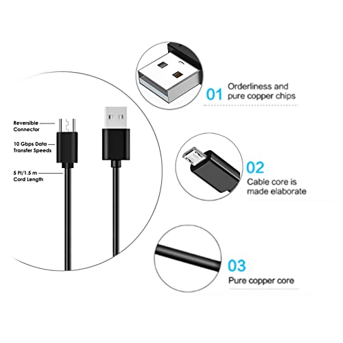 Fast Wall Charger Charging USB Cable Cord for LG Aristo 2 plus, Stylo 2V/Stylo 3 2 Plus,K4 K3 K8 K10 K20 V k20 plus K30 K40,Arena 2, Aristo 3 4 plus 5/LG Phoenix 3 4 Escape 2 3 Plus Harmony 3 Phone