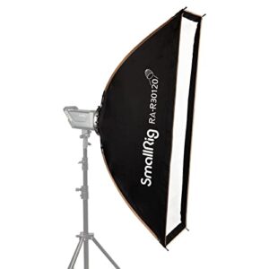 smallrig strip softbox with quick release pressing design, 30 x 120cm (11.8″ x 47.2″) bowens mount softbox with beam grid & diffusers for studio lighting, ra-r30120 – 3931
