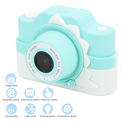 Jovenn WiFi Cartoon Camera Toy, Portable High Definition Anti Fall 750mAh Rechargeable ABS Kids Digital Camera 24MP Dual Camera for Gifts