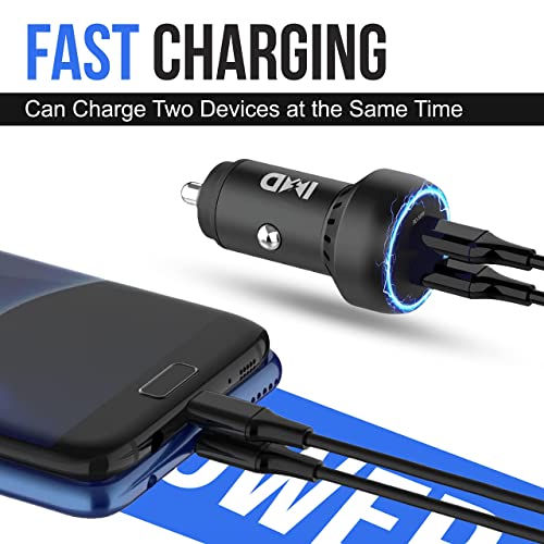 USB Type-C Car Charger Car Accessories – 60W Dual Ports Type-C Cell Phone Charger – Lighter USB Charger Compatible with iPhone, Samsung, Tablet – Fast Charge and Reliable Connection