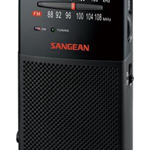 Sangean SR-35 AM/FM Pocket Analog Radio, Black