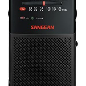 Sangean SR-35 AM/FM Pocket Analog Radio, Black