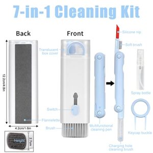 Enfudid 7-in-1 Electronics Cleaner Kit - Keyboard Cleaner kit, Portable Multifunctional Cleaning Tool for PC Monitor/Earbud/Cell Phone/Laptop/Computer/Bluetooth Earphones (with Cleaning Fluid)