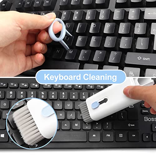 Enfudid 7-in-1 Electronics Cleaner Kit - Keyboard Cleaner kit, Portable Multifunctional Cleaning Tool for PC Monitor/Earbud/Cell Phone/Laptop/Computer/Bluetooth Earphones (with Cleaning Fluid)