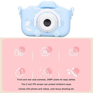 Liccx Kids Camera, Portable Kids Video Camera with Protective Cover and Lanyard, 1080P HD Digital Camera for Kids Age 3 4 5 6 7 8 9 10 11 12 Years Old(Blue, with 32GB Memory Card)