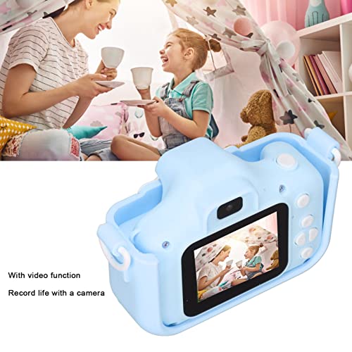 Liccx Kids Camera, Portable Kids Video Camera with Protective Cover and Lanyard, 1080P HD Digital Camera for Kids Age 3 4 5 6 7 8 9 10 11 12 Years Old(Blue, with 32GB Memory Card)