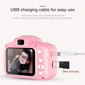 LKYBOA Kids Portable Digital Video Camera 2 Inch LCD Screen Display Camera Digital Cameras Shockproof Digital Video Camera Toy Birthday Gift (Color : Pink)