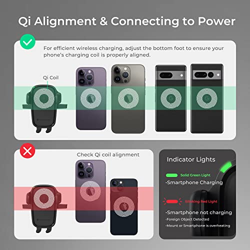 iOttie Car Charger Easy One Touch Wireless 2 Qi Charging Dashboard Phone Mount for iPhone, Samsung Galaxy, Huawei, LG, Smartphones