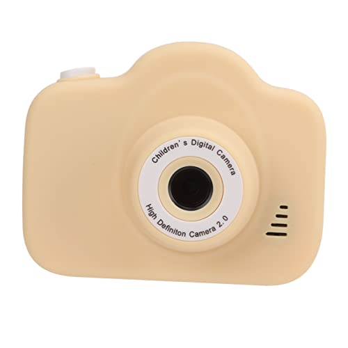 Shanrya Mini Digital Children Camera, High Definition ABS Kids Digital Camera 2 Inch Screen 600mAh Rechargeable Multifunctional for Gifts(Beige)