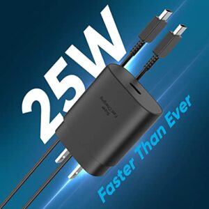 Super Fast USB Type C Charger Kit Compatible Android Phone Samsung Galaxy S22, S22 Plus, S20 / S21 Ultra Plus 5G, Note 20 / Note 10 Plus/S9/S8/S10e/S10, Pixel 6 Pro, 25W PD Wall Power Adapter & Cable