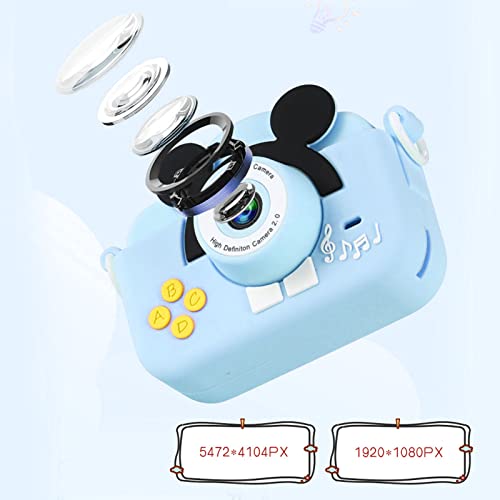 Shanrya Mini Digital Children Camera, High Definition ABS Kids Digital Camera 2 Inch Screen 600mAh Rechargeable Multifunctional for Gifts(Sky Blue)