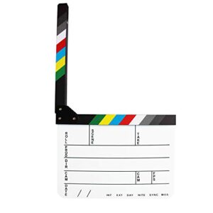 Coolbuy112 Acrylic Film Directors Clapboard, Hollywood Filming Slate Movie Clapboard Decoration Larger Scene Clapper Board with a Magnetic Blackboard Eraser and Two Custom Pens