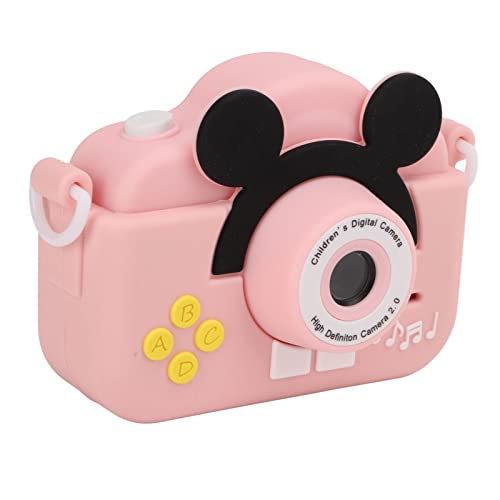 Shanrya Mini Digital Children Camera, High Definition ABS Kids Digital Camera 2 Inch Screen 600mAh Rechargeable Multifunctional for Gifts(Pink)