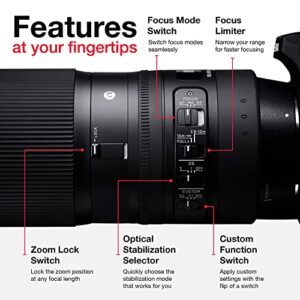 Sigma 150-600mm Canon Zoom Telephoto Lens F/5-6.3 DG OS HSM Bundle with Sigma Lens for Canon, Front and Rear Caps, Lens Hood, Lens Case, 2X 64GB SanDisk Memory Cards (7 Items) - Sigma 150 600 Lens