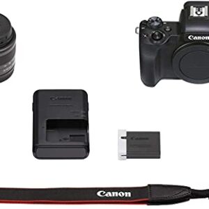 Canon EOS M50 Mark II Mirrorless Digital Camera 24.1MP Sensor with EF-M 15-45mm is STM Lens + 128GB Memory Card + Camera Case+ TopKnotch Accessories Kit (International Model) (Renewed)