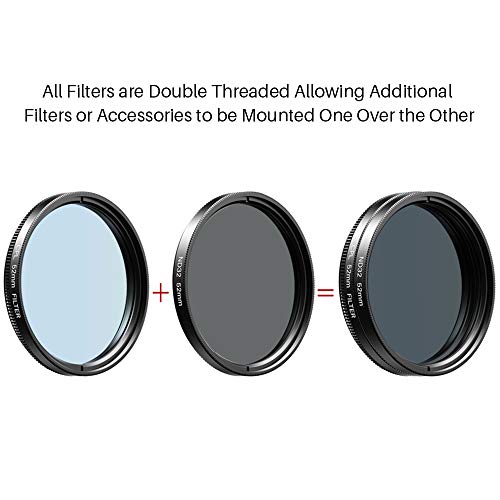 Apexel 52mm Filter Lens Kit (Graduated Filter Lens-Red Orange Yellow Blue, CPL, ND32, Star Lens-6 Point) for Smartphone Camera Canon Nikon Sony Olympus