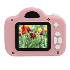 shanrya cartoon child camera, 200w pixels kids camera one key video recording kids gift for kids(pink)