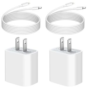 10ft iphone 14 fast charger[apple mfi certified] 20w pd usb c wall charger 2-pack fasting charging adapter compatible with iphone 14/14 pro max/13 pro/13/12 mini/12 pro max/11 pro max/xs max/xs