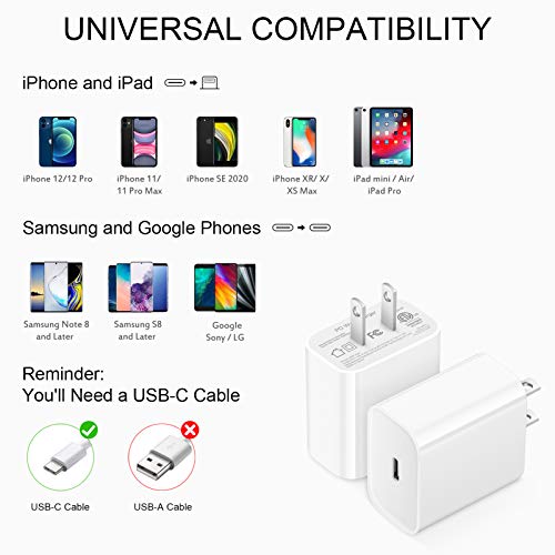 10FT iPhone 14 Fast Charger[Apple MFi Certified] 20W PD USB C Wall Charger 2-Pack Fasting Charging Adapter Compatible with iPhone 14/14 Pro Max/13 Pro/13/12 Mini/12 Pro Max/11 Pro Max/XS Max/XS